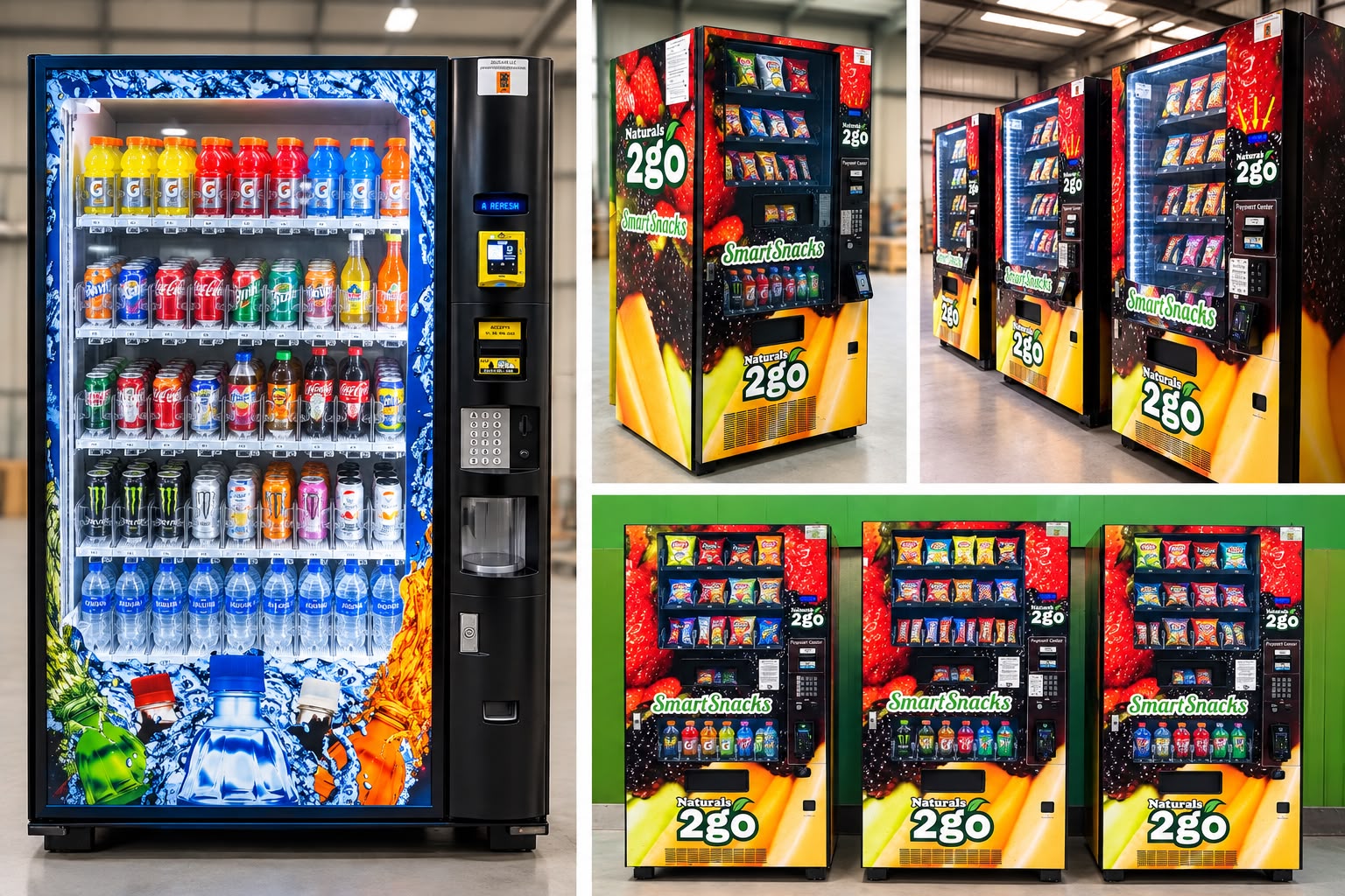 Several Julica Machines vending machines installed in South Florida warehouses